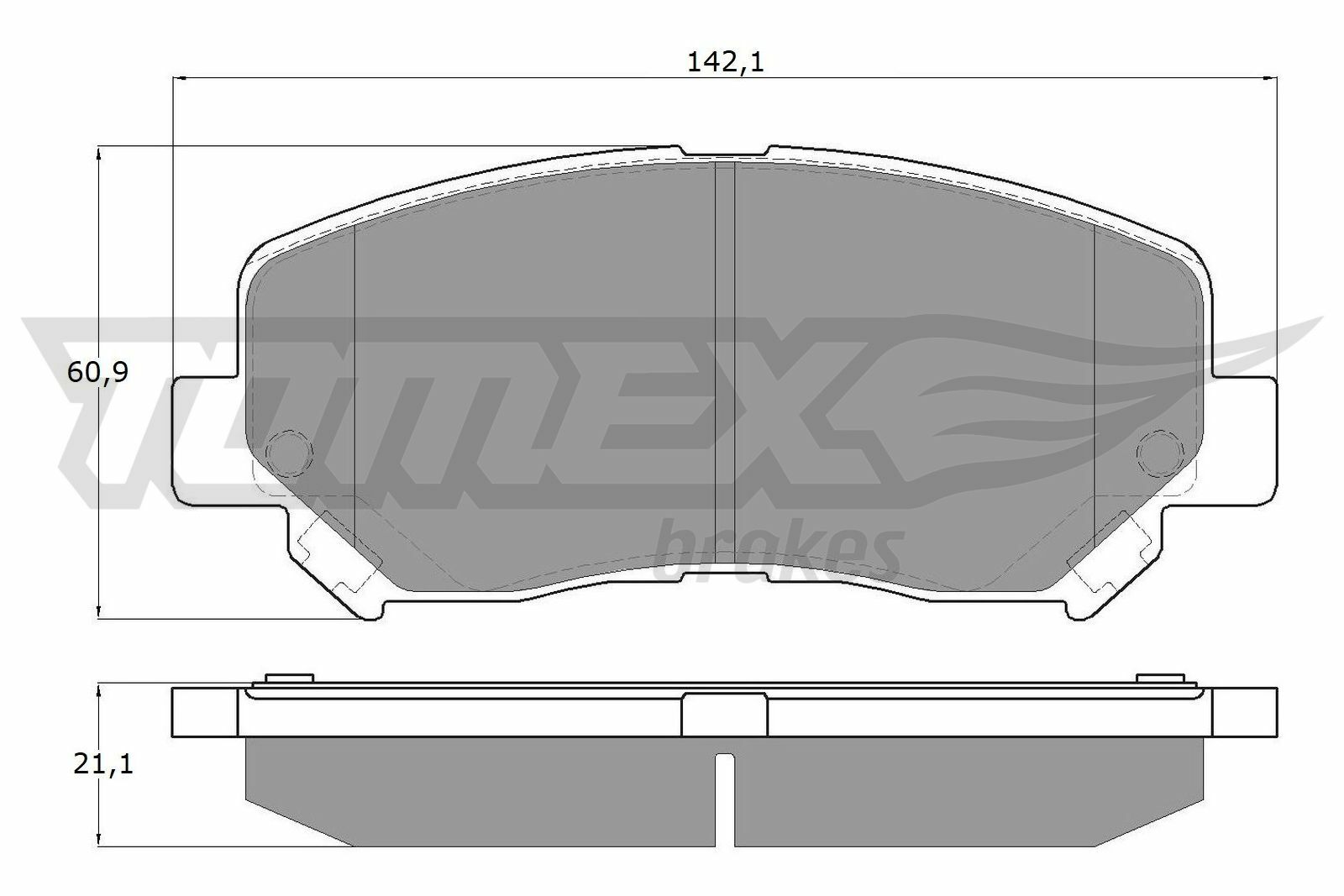 Sada brzdových platničiek kotúčovej brzdy TOMEX Brakes